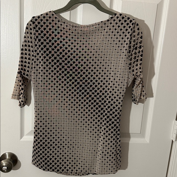 Cable & Gauge Black and Tan Drape Neck Top, L - Picture 4 of 5